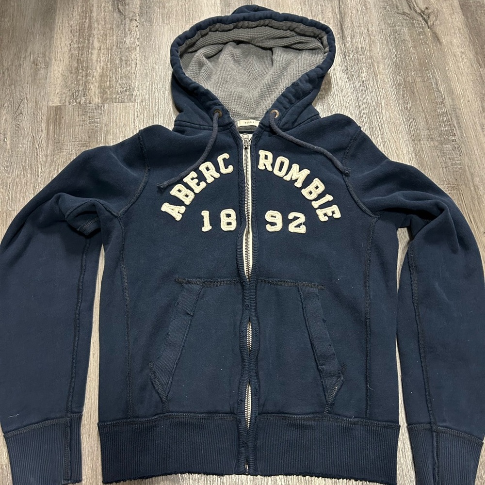 Abercrombie & Fitch Navy Full-Zip Hoodie